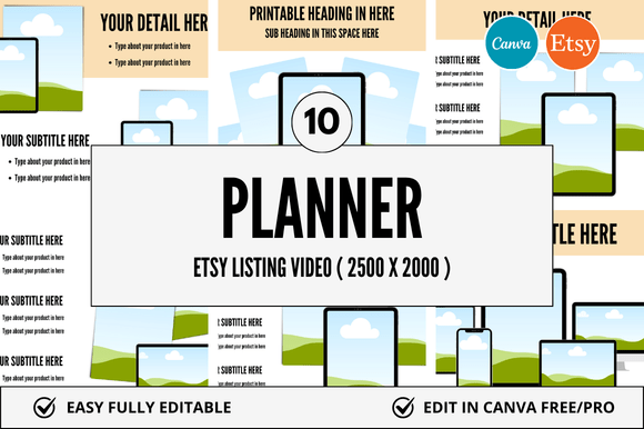 10 Planner Etsy Video Mockup Templates for Your Shop