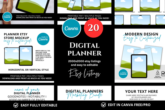 20 Digital Planner Etsy Mockup: Your Shop’s Visual Secret Weapon