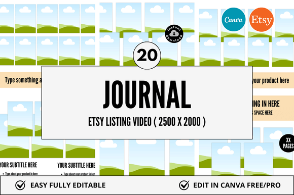 20 Journal Etsy Video Mockup Templates for Instant Downloads