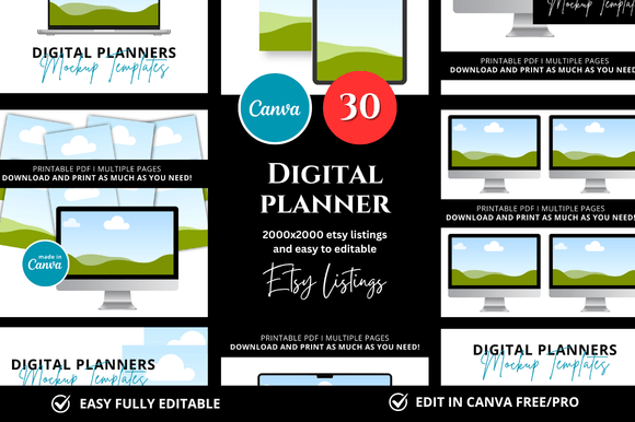30 Digital Planner Etsy Mockup: A Seller's Visual Toolkit