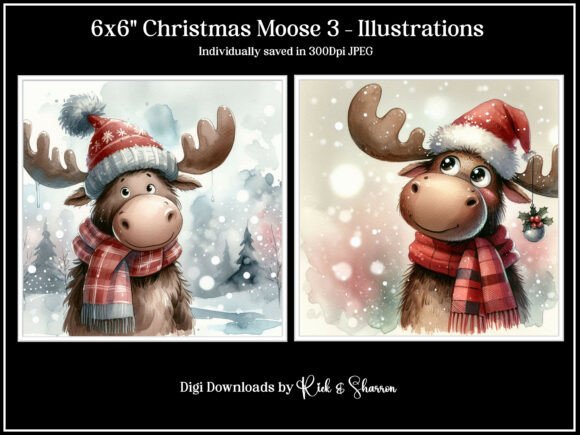 6x6 Christmas Moose 9-12- JPEG: A Festive Design Asset