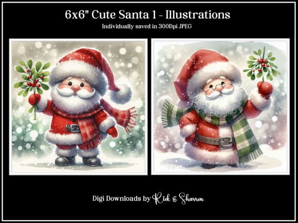 6x6 Cute Santa 1 - 5-8 JPEG: Festive Holiday Design Assets