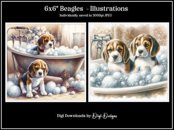 Beagles Illustrations 1-4 JPEG: A Guide for Creative Professionals
