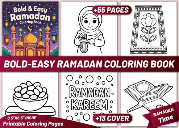 Bold and Easy Ramadan Coloring Book: A Designer's Creative Toolkit