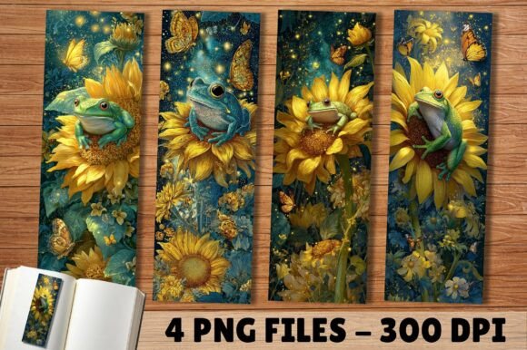 Capturing Nature's Charm: The Summer Sunflower Frog Bookmark