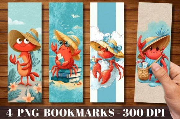 Cute Summer Crab Beach Design Bookmark: A Fresh Take on Coastal Charm
