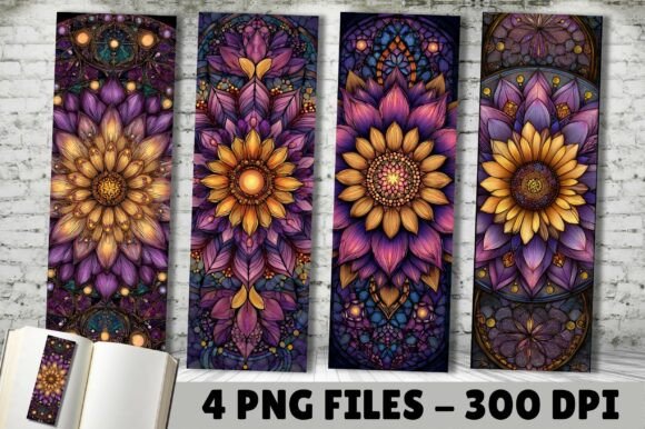 Elevate Your Brand with a Stained Glass Purple Sunflower Bookmark