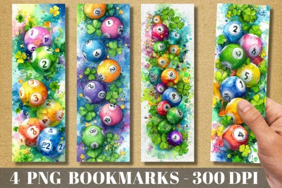 Lucky Clover Bingo Ball Bookmark PNG: A Charming Design Asset