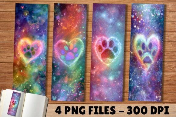 Magical Heart Glow Paw Print Bookmark: A Designer's Take on a Unique Digital Asset