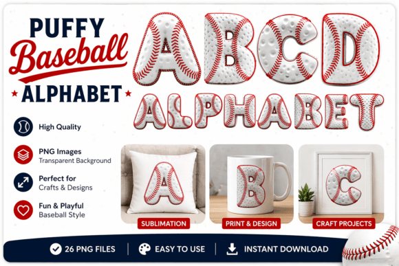 Puffy Baseball Alphabet: A Sporty, Soft Display Typeface