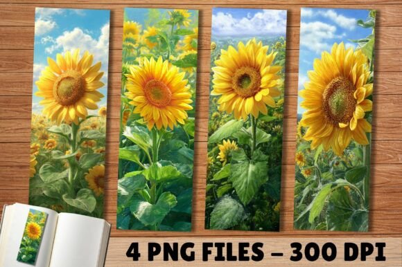 Sunflower Field Oil Painting Bookmark: A Touch of Art for Your Library