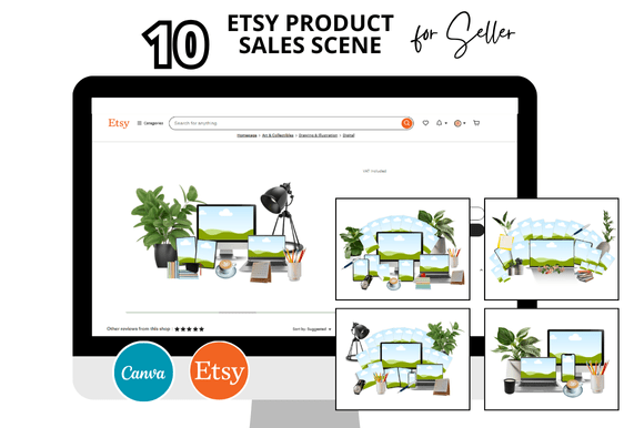 Transform Your Etsy Shop with 10 Professional Sale Scene Mockups