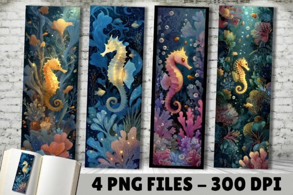 Unveiling the Magic Seahorse Aquatic Art Bookmark