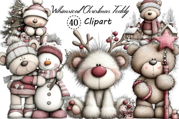 Whimsical Christmas Teddy Clipart: Your Holiday Design Secret